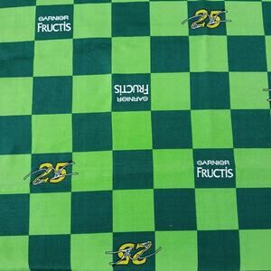 Garnier Fructis NASCAR Brian Vickers #25 promotional bandana green checks 20" sq